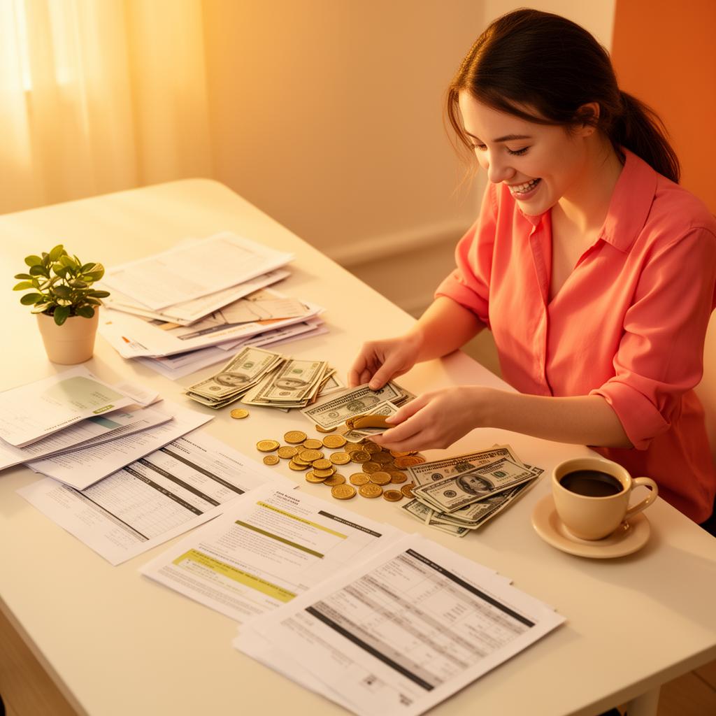 Person organizing personal finances